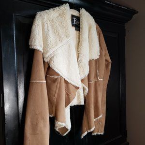 Faux Suede Faux Fur Soft Jacket